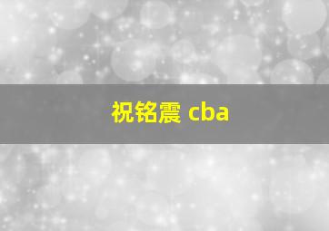 祝铭震 cba